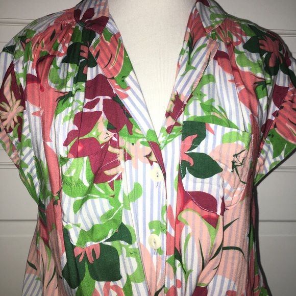 Anthro Maeve Raffine Blouse XS Tropical Print - Picture 3 of 8
